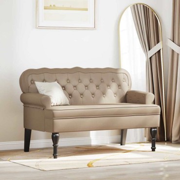 vidaXL Καναπές Chesterfield Καπουτσίνο 119,5x64,5x75cm