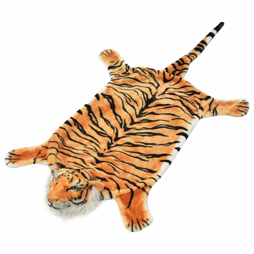 vidaXL Χαλί Τίγρης Καφέ Βελουτέ 144x78cm