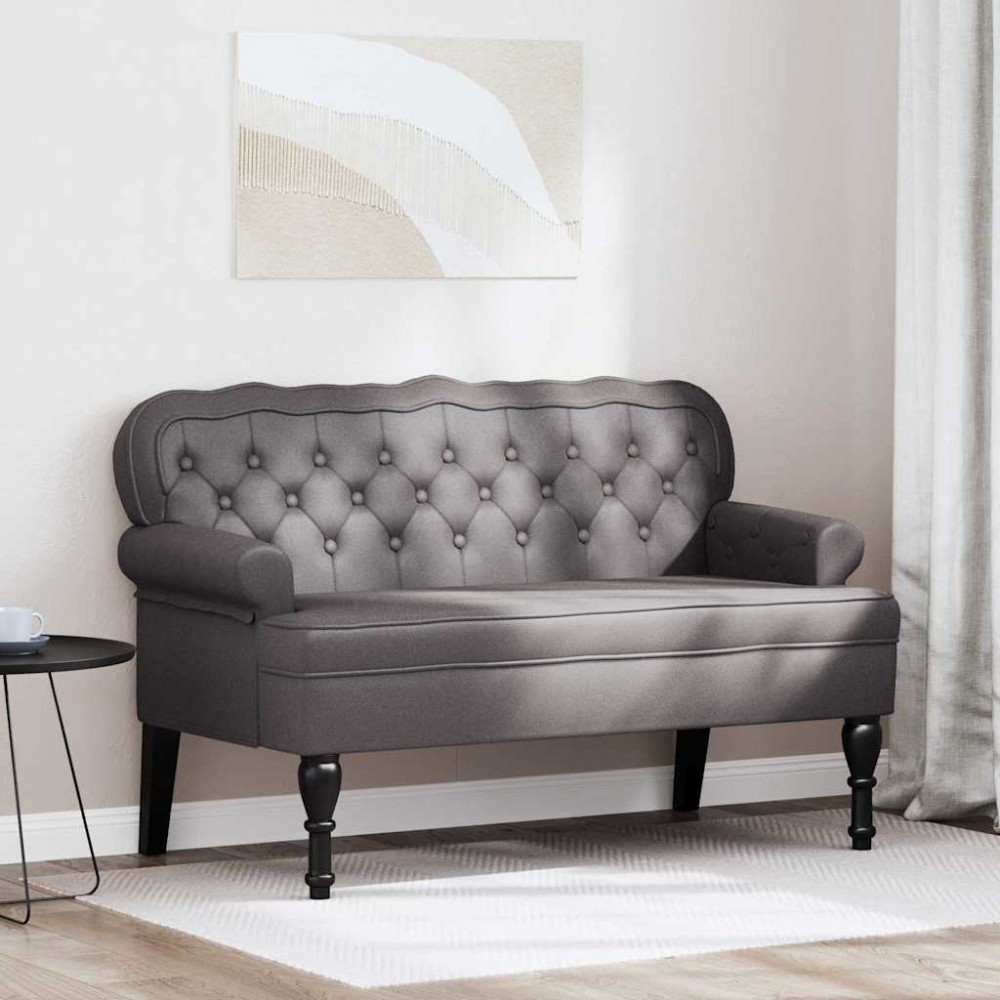 vidaXL Καναπές Chesterfield Γκρι 119,5x64,5x75cm Τεχνητό Δέρμα