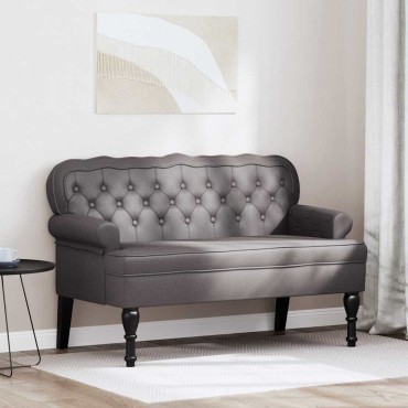 vidaXL Καναπές Chesterfield Γκρι 119,5x64,5x75cm Τεχνητό Δέρμα