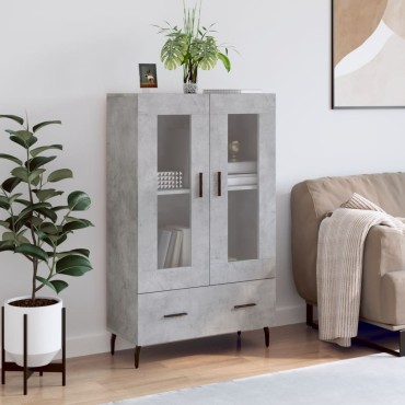 vidaXL Ντουλάπα Γκρι Σκυροδέματος 69,5x31x115cm Επεξεργ. Ξύλο 1 τεμ.