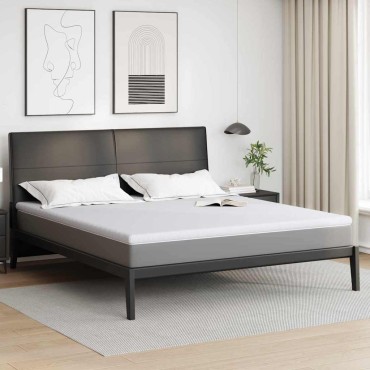 vidaXL Στρώμα επικάλυψης Λευκό 200 x 200 cm Υφασμα Jacquard