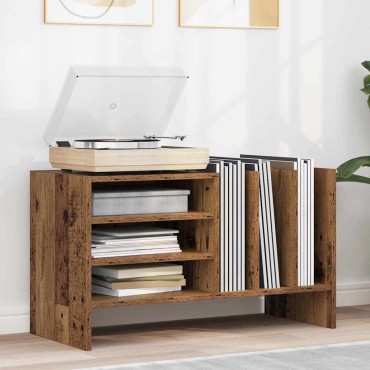 vidaXL Ντουλάπι δίσκων βινυλίου Παλιό ξύλο 78,5x35x45 εκ 1 τεμ.