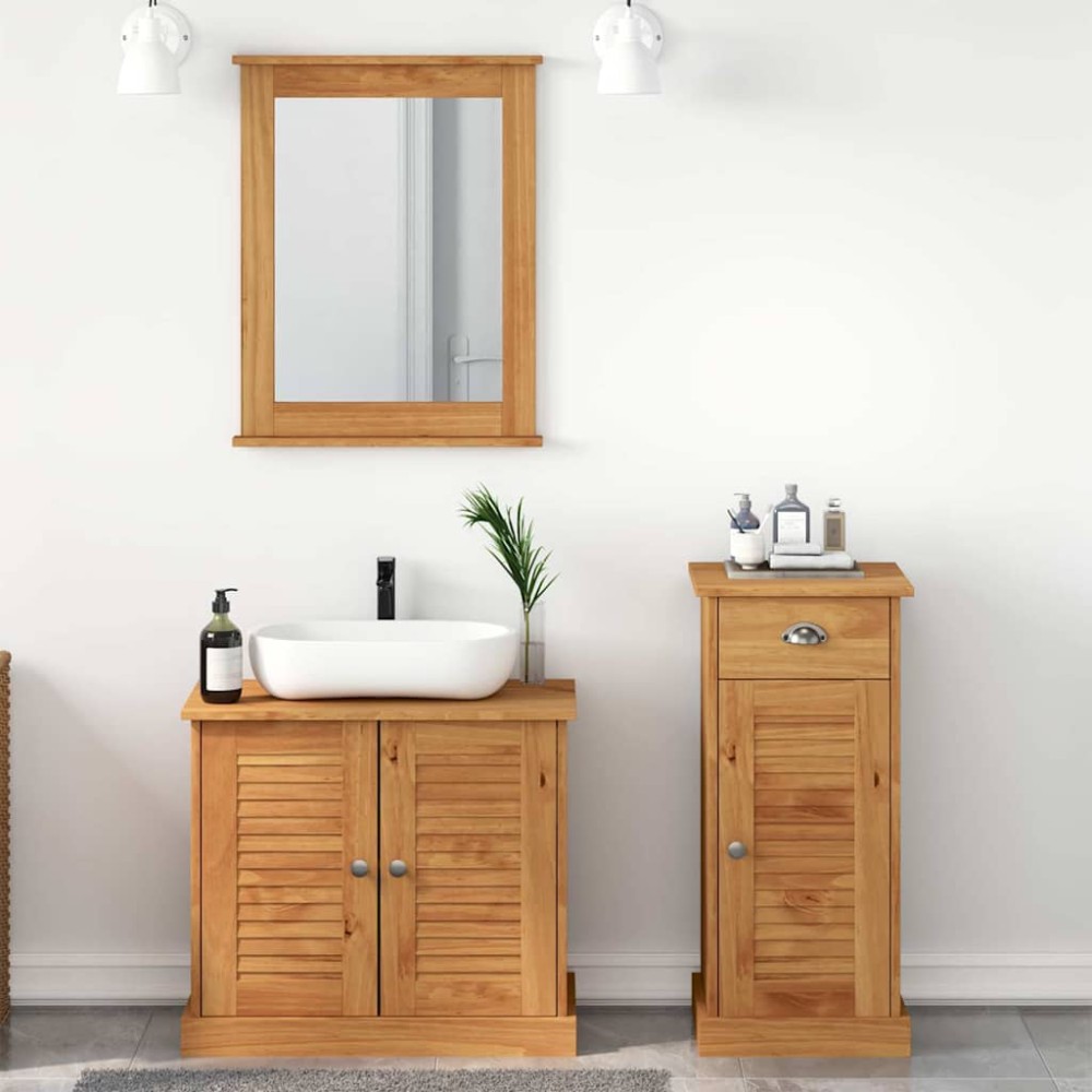 vidaXL Σετ Επίπλων Μπάνιου VIGO 3 τεμ. Μέλι Καφέ 37.5x34x80cm