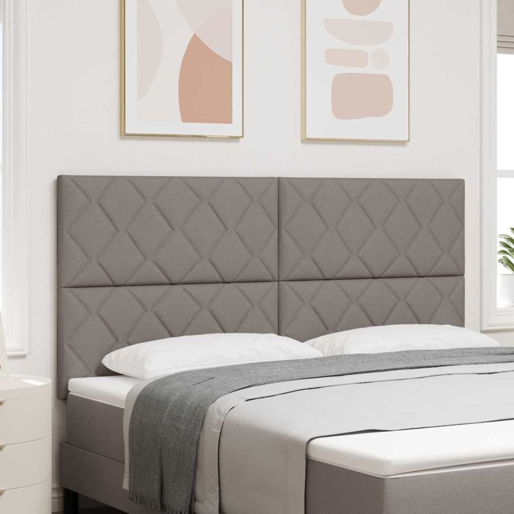 vidaXL LED κεφαλάρι Taupe ύφασμα 180x7x128cm