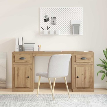 vidaXL Γραφείο με Ντουλάπι Artisan Oak Επεξεργασμένο Ξύλο 154,5x50x75cm 1 τεμ.