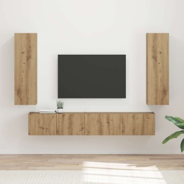 vidaXL Σετ επίπλου τηλεόρασης 3 τμχ. Artisan Oak Επεξεργασμένο Ξύλο