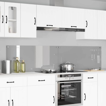 vidaXL Πλάτη κουζίνας 2 τμχ. Ανοιχτό γκρι 110 x 50 cm σκληρυμένο γυαλί