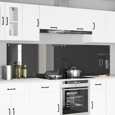 vidaXL Πλάτη κουζίνας 2 τμχ. Σκούρο Γκρι 110 x 60 cm σκληρυμένο γυαλί