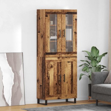 vidaXL Highboard 2 τεμ. Παλιό Ξύλο 69,5x34x180cm