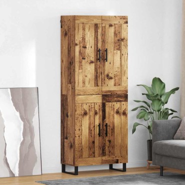 vidaXL Highboard 2 τεμ. Παλιό ξύλο 69,5x34x180cm