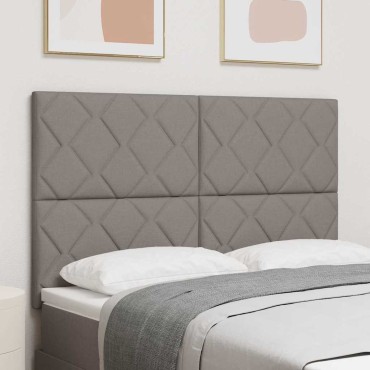vidaXL LED κεφαλάρι Taupe ύφασμα 144x7x128cm