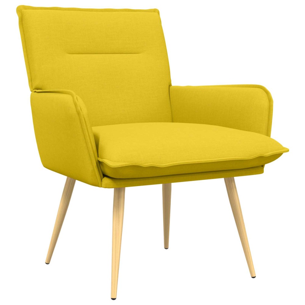 vidaXL Πολυθρόνα Απαλό Κίτρινο Ύφασμα 70x73x81cm 1 τεμ.