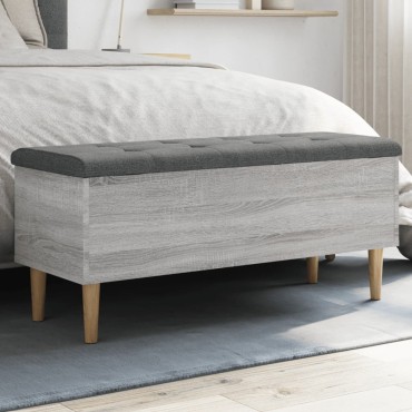 vidaXL Παγκάκι Αποθήκευσης Γκρι Sonoma 102x42x46cm Επεξεργασμένο Ξύλο 1 τεμ.