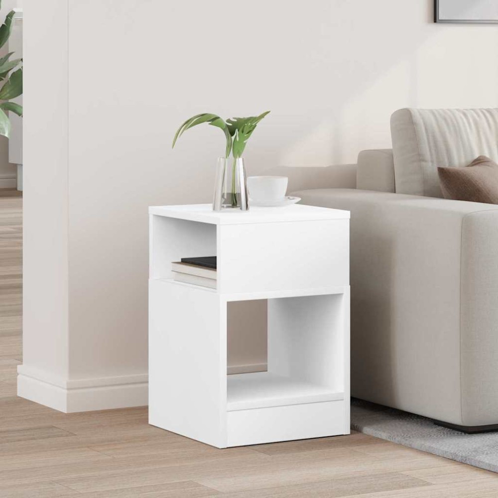 vidaXL End Table Λευκό 30,5x30x45cm Επεξεργασμένο Ξύλο