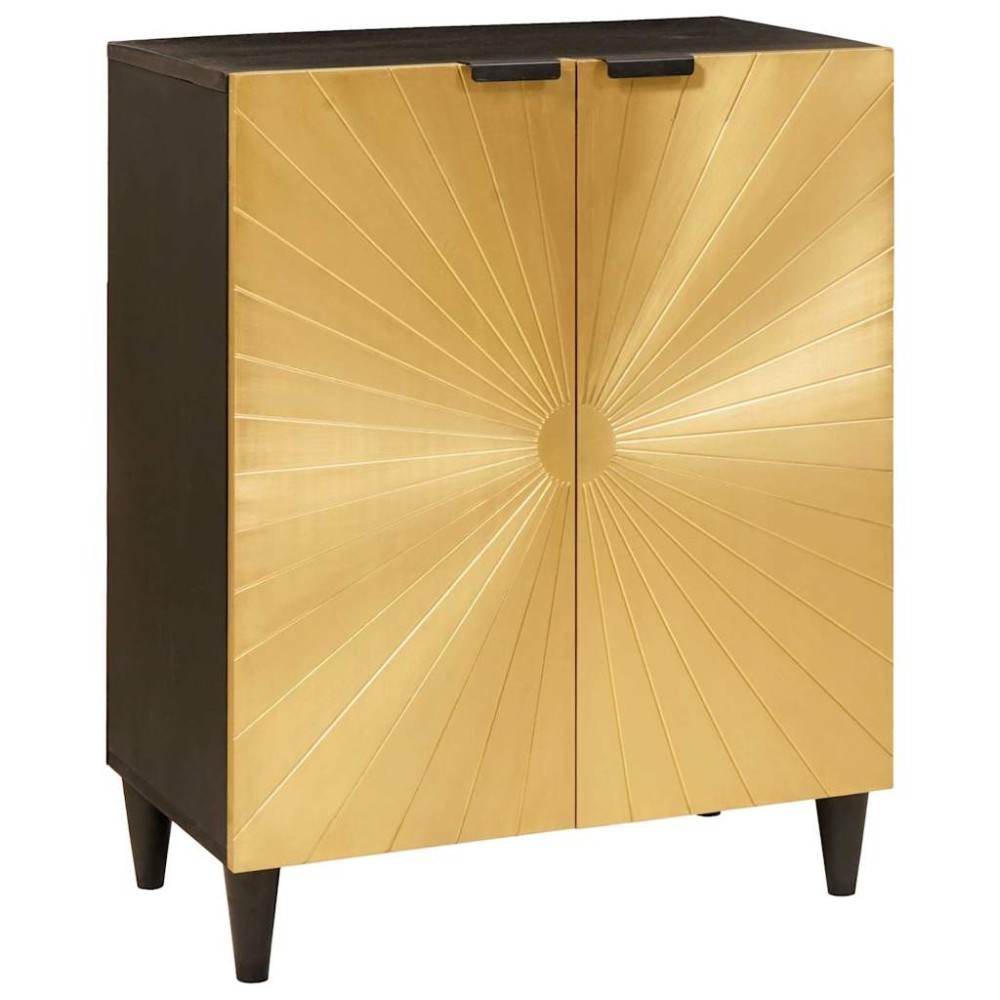 vidaXL Πλαϊνό γραφείο Μαύρο και Χρυσό 60x33x75cm