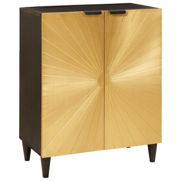 vidaXL Πλαϊνό γραφείο Μαύρο και Χρυσό 60x33x75cm