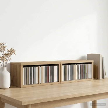 vidaXL Ράφι Αποθήκευσης CDs 2 τμχ. Artisan Δρυς 40 x 17 x 17 εκ.