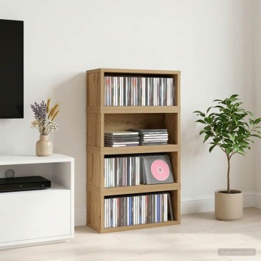 vidaXL Ράφι Αποθήκευσης CDs 4 τμχ. Artisan Δρυς 40 x 17 x 17 εκ.