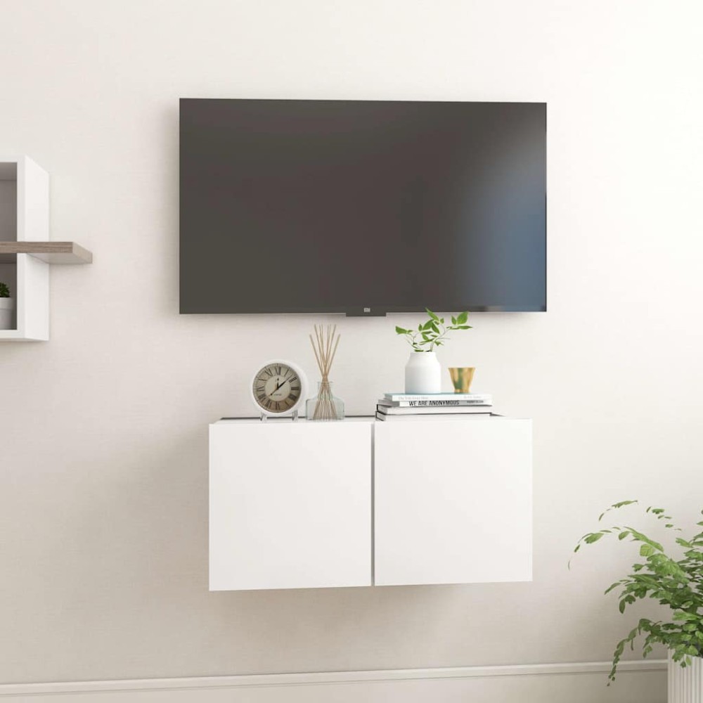 vidaXL Έπιπλο Τηλεόρασης Κρεμαστό Λευκό 60x30x30cm
