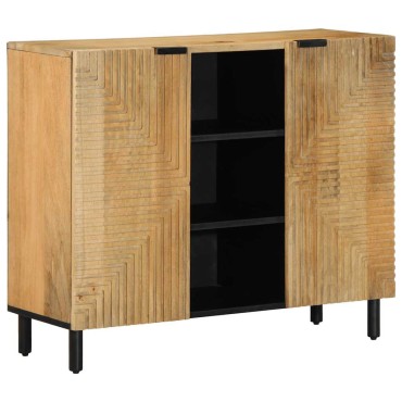 vidaXL Sideboard καφέ 90x33x75cm μασίφ ξύλο Mango