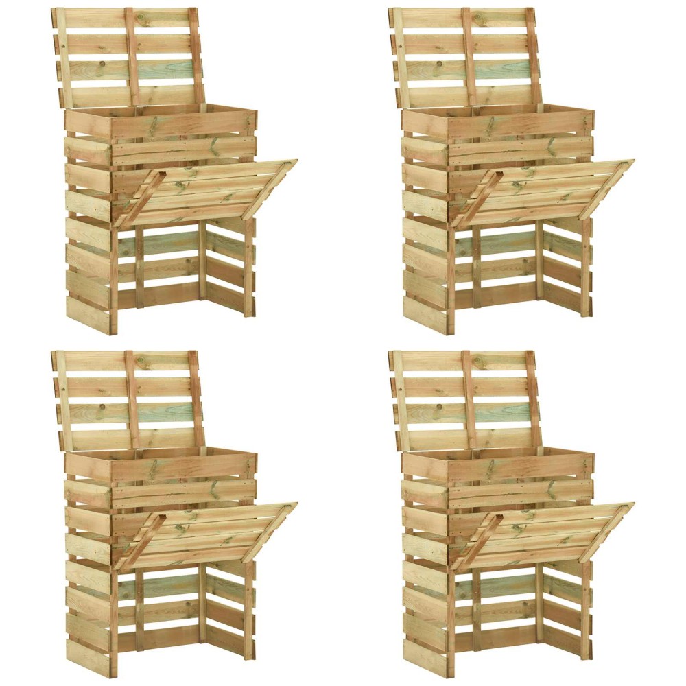 vidaXL Σχάρωμα Κήπου 4 pcs Πράσινο 110 x 58 x 113 εκ Μασίφ Ξύλο Πεύκου