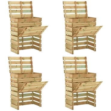 vidaXL Σχάρωμα Κήπου 4 pcs Πράσινο 110 x 58 x 113 εκ Μασίφ Ξύλο Πεύκου