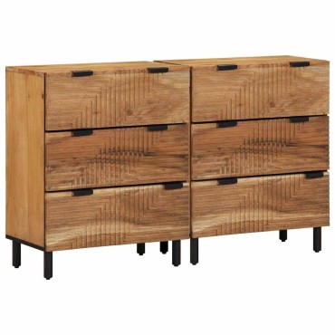 vidaXL Σετ Μπουφέδων 2 τεμ. 120x33x75cm Στερεό Ξύλο Ακακίας