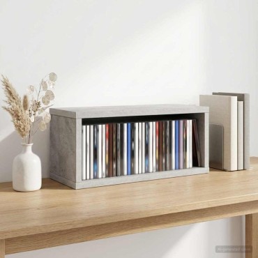 vidaXL Ράφι Αποθήκευσης CDs Γκρι Σκυροδέματος 40 x 17 x 17 εκ.