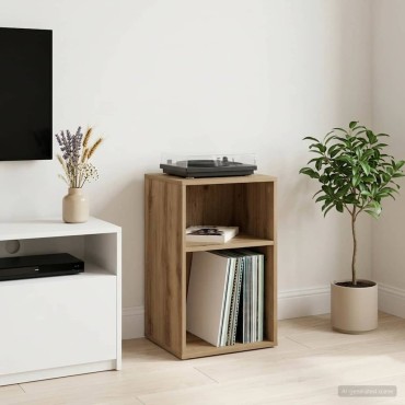vidaXL Ντουλάπι δίσκων βινυλίου Artisan Δρυς 38x33x61 εκ 1 τεμ.