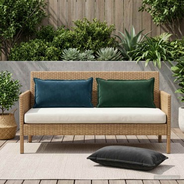 vidaXL Κάλυμμα Μαξιλαριού 2 pcs HOUTEN Μαύρο 40 x 80 cm Βελούδο