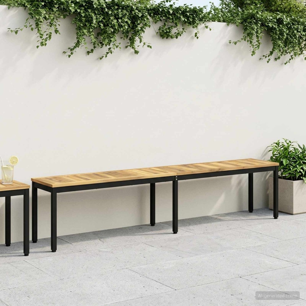 vidaXL Παγκάκι κήπου 201x35x45cm Στερεό Ξύλο Ακακίας Ορθογώνιος 1 τεμ.