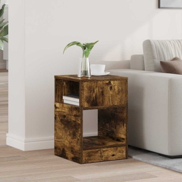 vidaXL End Table Καπνισμένο Ξύλο Δρυός 30,5x30x45 εκ
