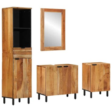 vidaXL Σετ Ντουλαπιών Μπάνιου 4 τεμ. Φυσικό 38x33x160cm