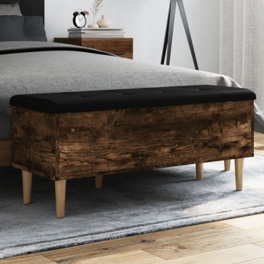 vidaXL Παγκάκι Αποθήκευσης Καπνιστή Δρυς 102x42x46cm από Επεξ. Ξύλο 1 τεμ.