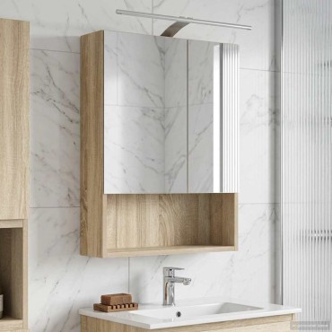 vidaXL Καθρέφτης Ντουλάπα Μπάνιου Δρύς Sonoma 50x14,5x70 εκ 1 τεμ.