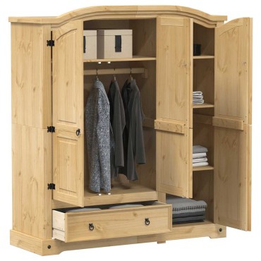 vidaXL Ντουλάπα Corona 151,5x52x170cm από Μασίφ Ξύλο Πεύκου 1 τεμ.