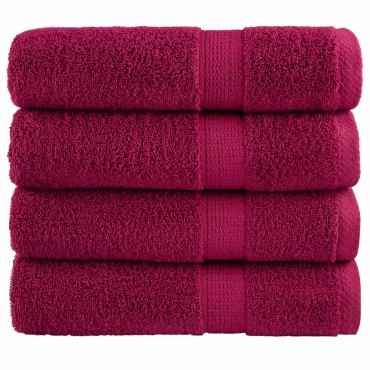 vidaXL Premium Πετσέτες μπάνιου SOLUND 4 τμχ Bordeaux 70x140 εκ. 600 gsm