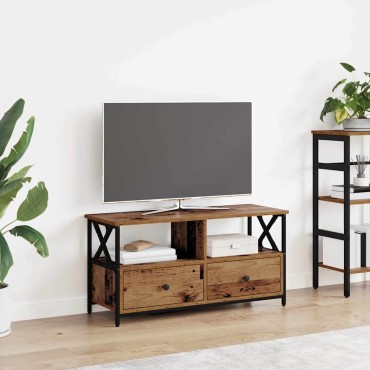 vidaXL Ντουλάπι TV με συρτάρι Παλιό Ξύλο 90x33x45 εκ