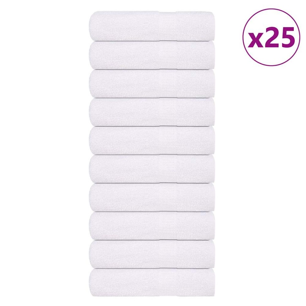 vidaXL Πετσέτες Μπάνιου FROGN 25 τεμ. Λευκό 70x140 εκ. 360 γρ./μ²
