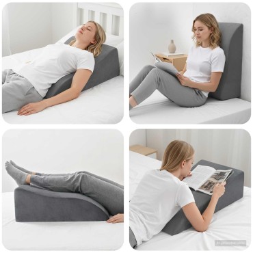 vidaXL Μαξιλάρι Ποδιών 68 x 41 x 21 εκ PU Αφρός Γκρι