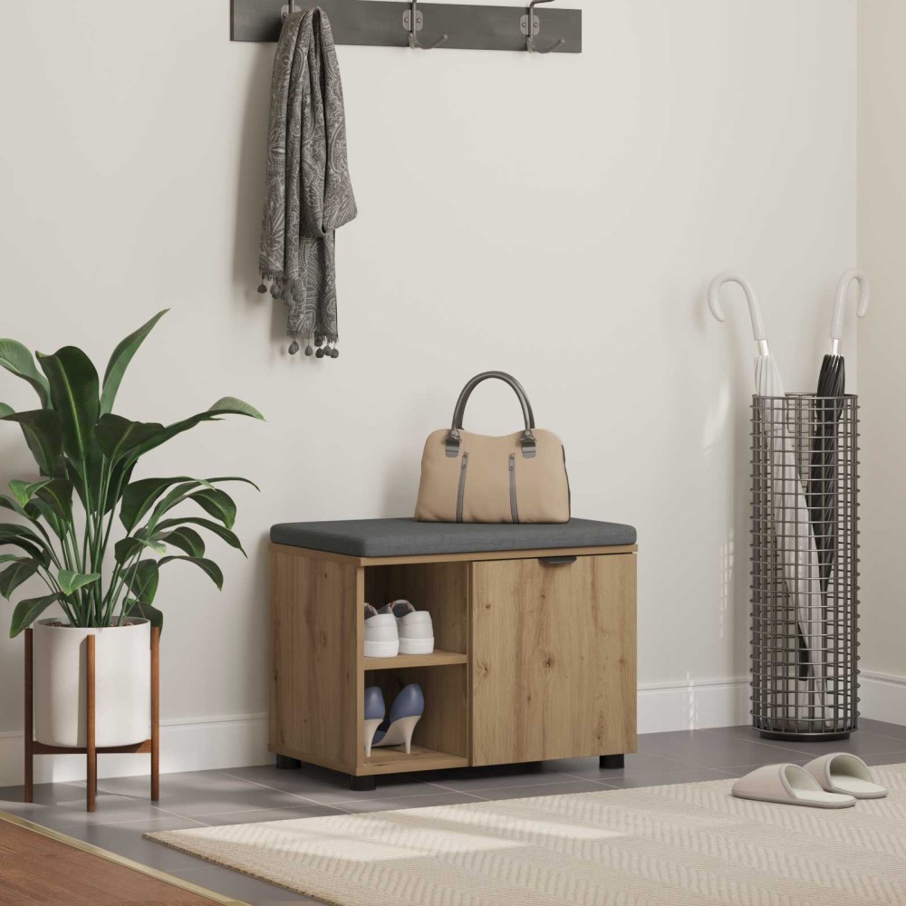 vidaXL Παγκάκι Χαλωρίου Τεχνίτικη Δρυς 60x38x46 εκ 1 τεμ.