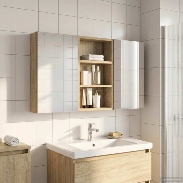 vidaXL Σετ Ντουλαπιών Μπάνιου 3 τεμ. 90x10,5x50 εκ