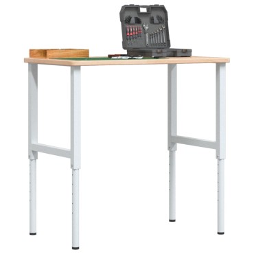 vidaXL Πάγκος Εργασίας Ορθογώνιος 100x60x(71,5-98) εκ Μασίφ Ξύλο Δρυός