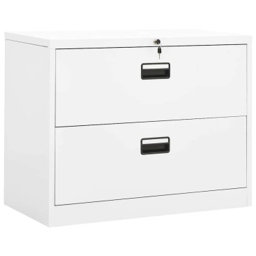 vidaXL Αρχειοθήκη Λευκή 90x46x72,5cm από Ατσάλι 1 τεμ.