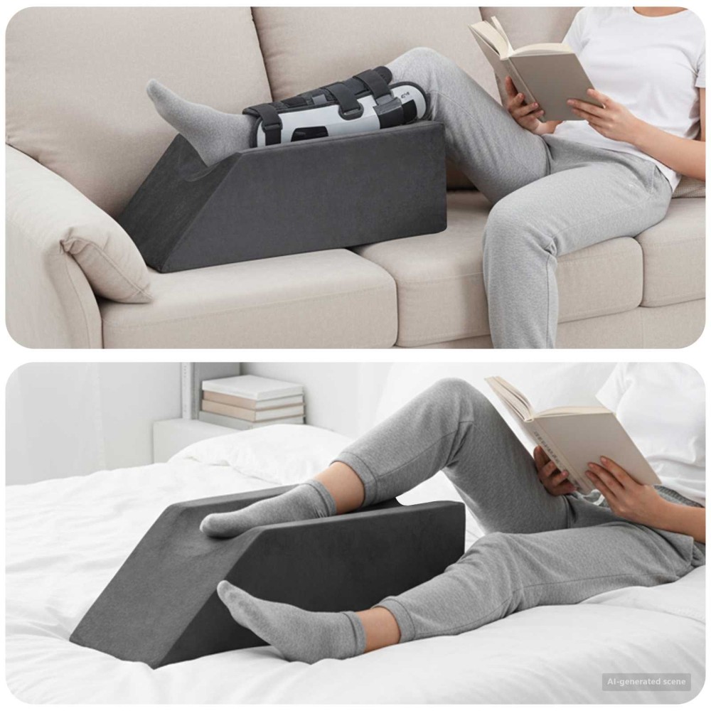vidaXL Μαξιλάρι Ποδιών 68 x 25 x 21,5 εκ Σφιχτό PU Αφρός Γκρι
