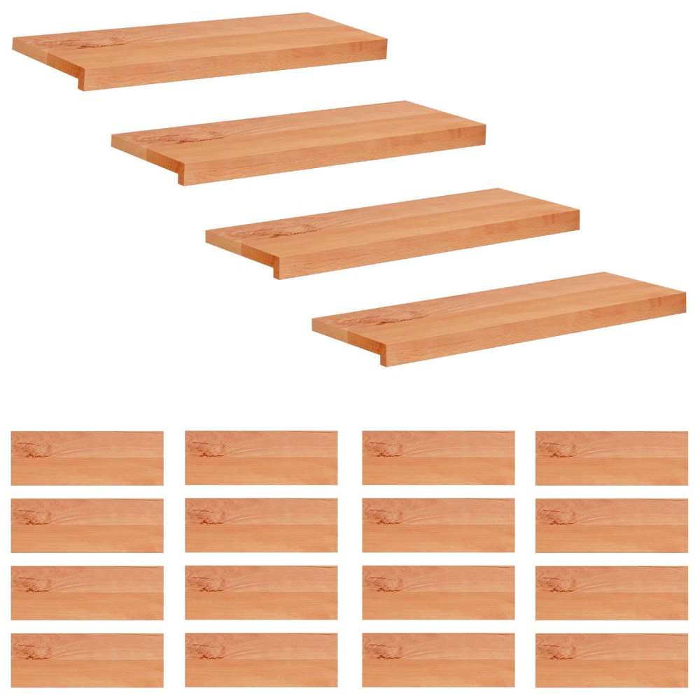 vidaXL Σκαλοπάτια 20 τεμ. 80 x 30 x 2 cm Βερνίκι Στερεό ξύλο οξιάς