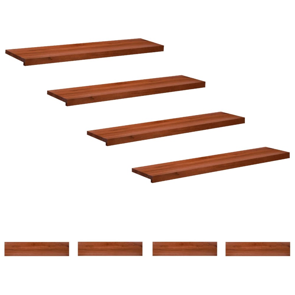 vidaXL Σκαλοπάτια 8 τεμ. 120 x 25 x 2 cm Καφέ Στερεό ξύλο οξιάς