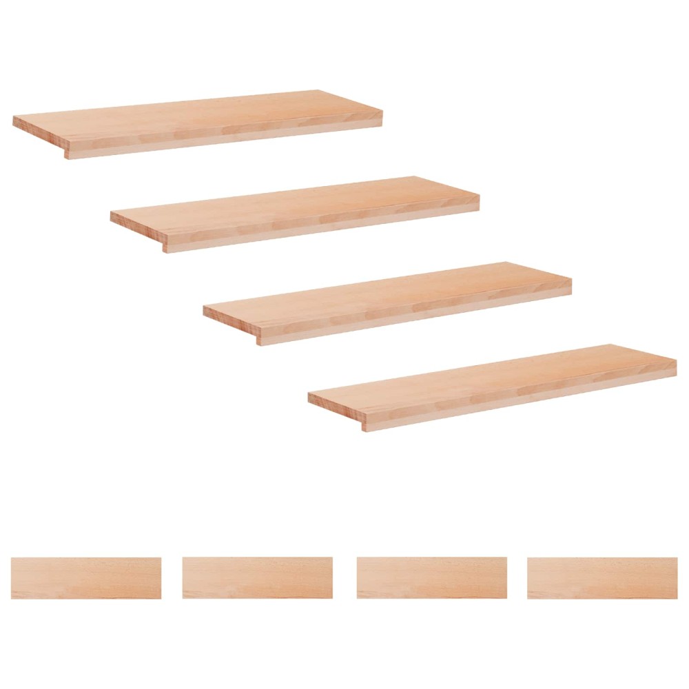 vidaXL Σκαλοπάτια 8 τεμ. 100 x 30 x 2 cm Φυσικό Στερεό ξύλο οξιάς