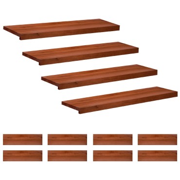 vidaXL Σκαλοπάτια 12 τεμ. 100 x 25 x 2 cm Καφέ Στερεό ξύλο οξιάς